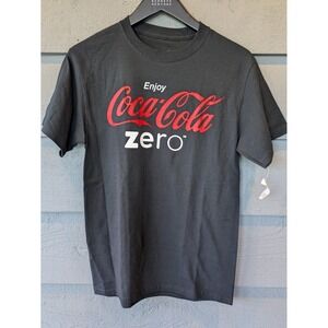 Coca-Cola Shirt Mens Small Black Coke Zero Graphic T-Shirt Tee Soda Advertising